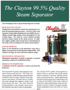 Clayton 99.5% Quality Separator Flyer