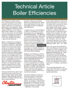 Technical Article on Boiler Efficiencies