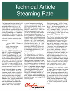 Technical Article on Steaming Rate